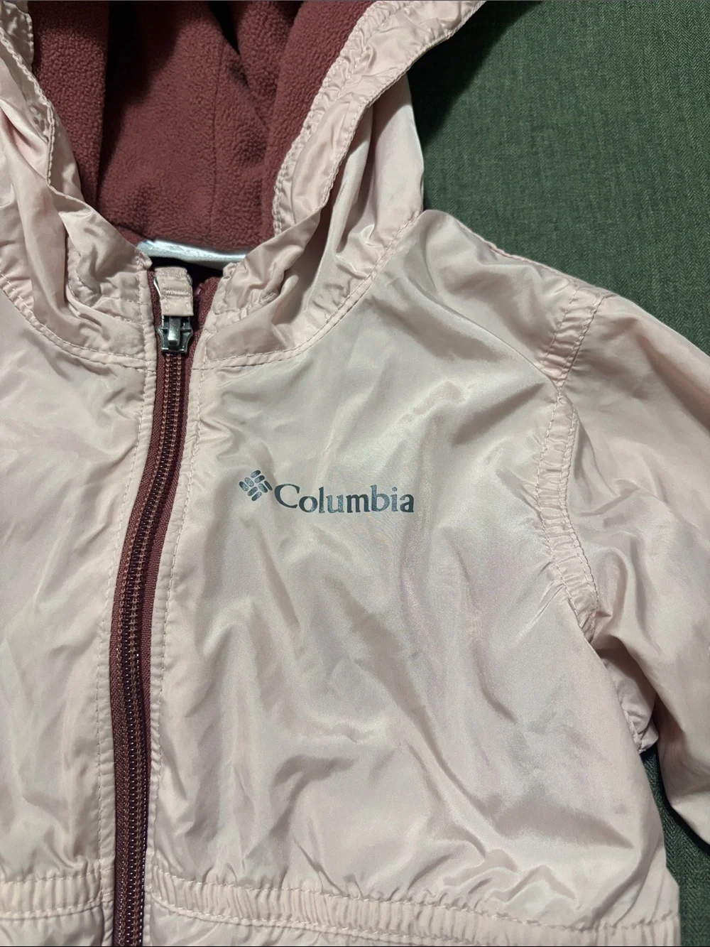 Columbia Kids Light Pink Hooded Jacket with Rose Lining